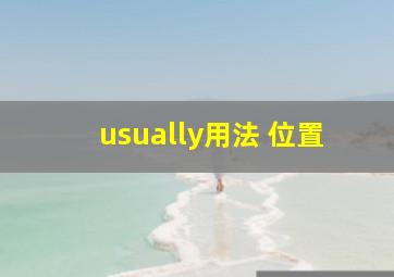 usually用法 位置